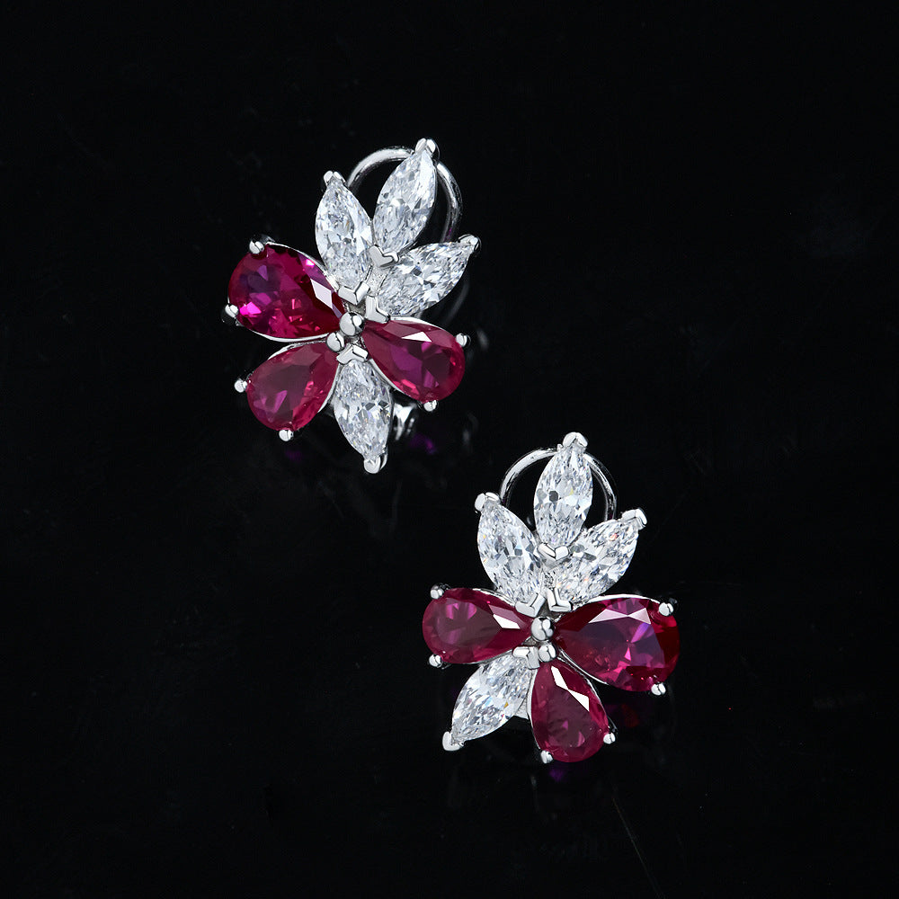 Ruby European and American luxury earrings