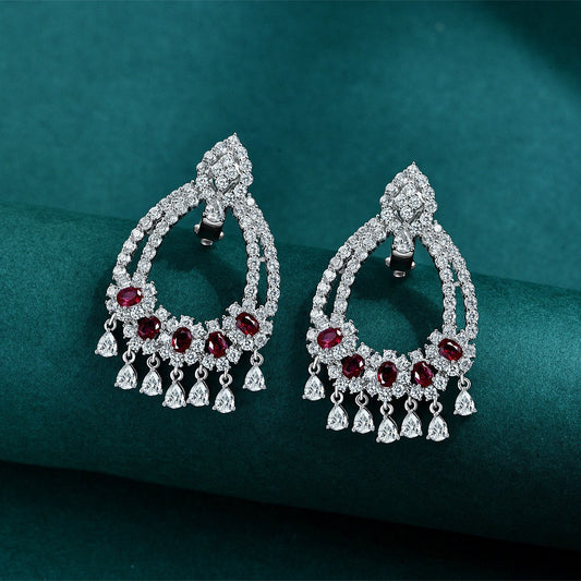 Celebrity European and American luxury high carbon diamond earrings