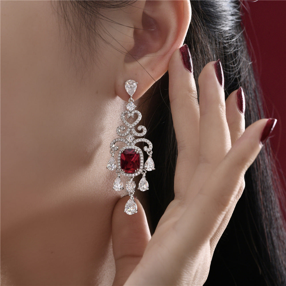 Long retro style earrings