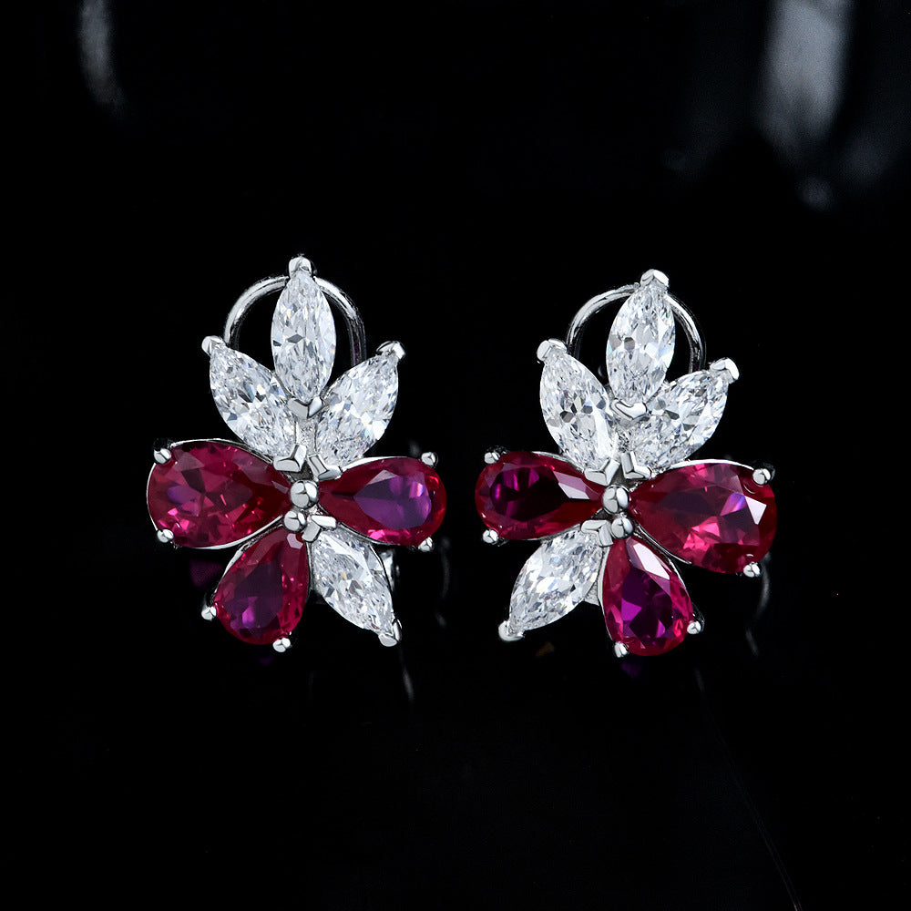 Ruby European and American luxury earrings