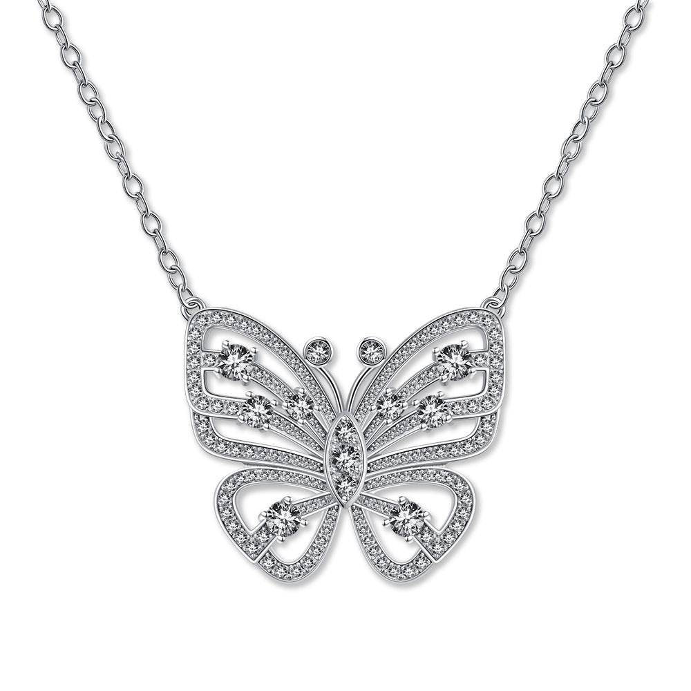 women's European and American luxury butterfly necklace