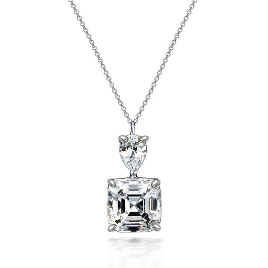 8 carat square diamond necklace