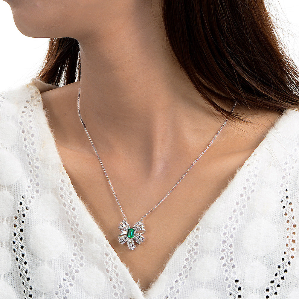 Luxurious Butterfly Necklace Emerald