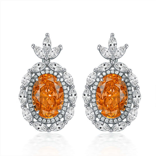 Hot selling niche design egg-shaped ice flower cut color changing orange