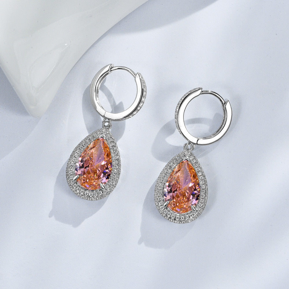 Drop Shape 9CT Padparadscha Earrings