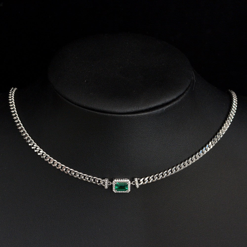 1ct cultured emerald pendant