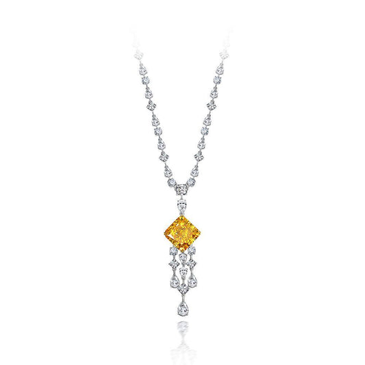 Goose yellow large pendant luxury necklace