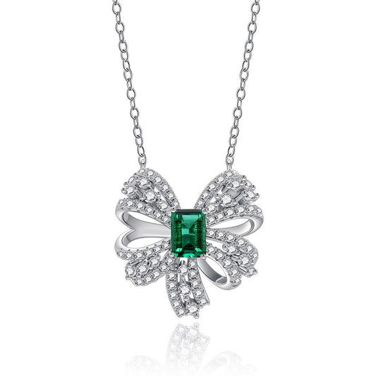 Luxurious Butterfly Necklace Emerald