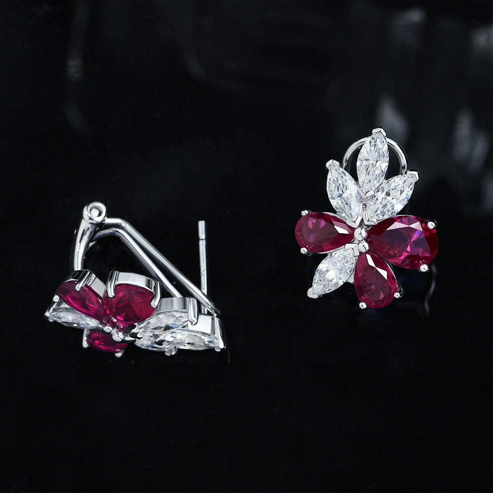 Ruby European and American luxury earrings