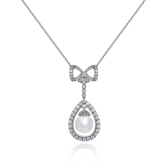 Temperament Pearl Series Pendant Luxurious Micro-encrusted Diamonds