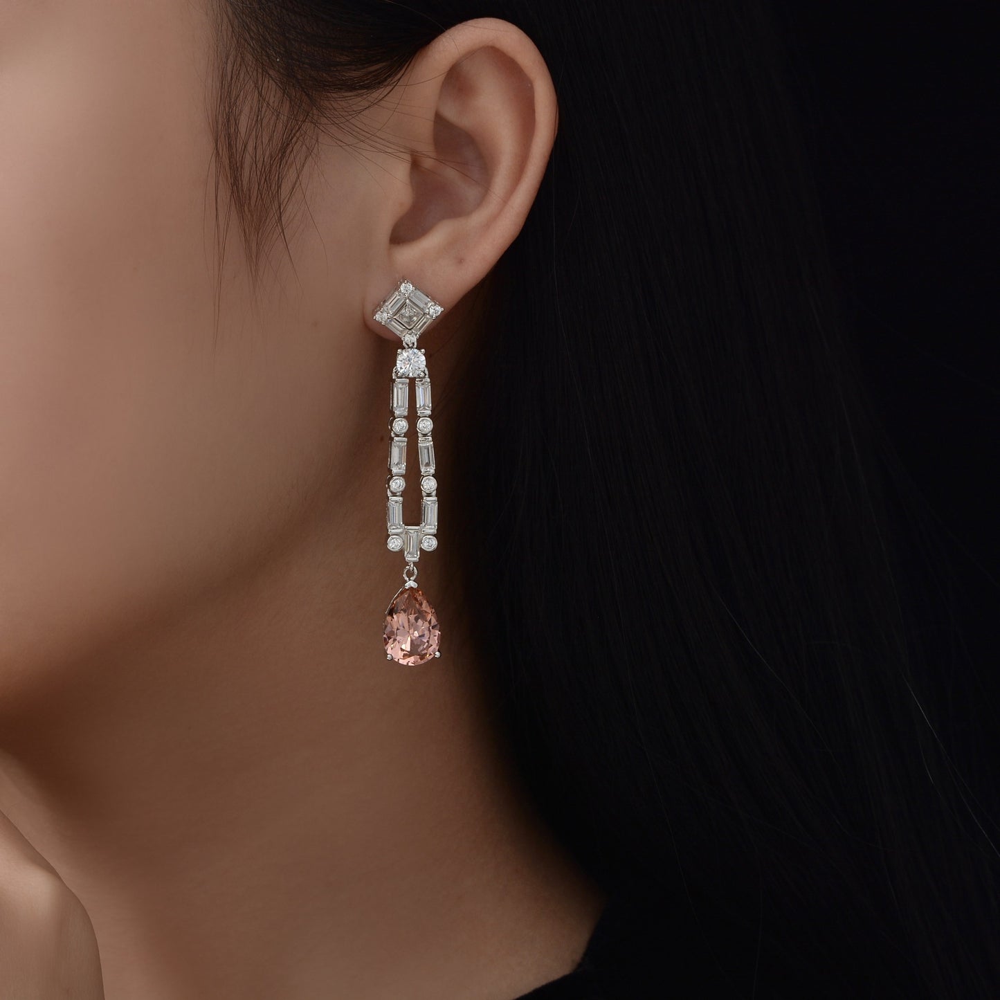 Solomon Pink Long Tassel Earrings