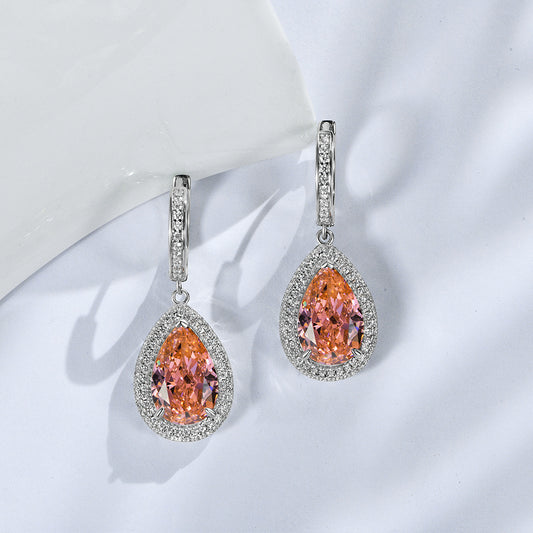 Drop Shape 9CT Padparadscha Earrings