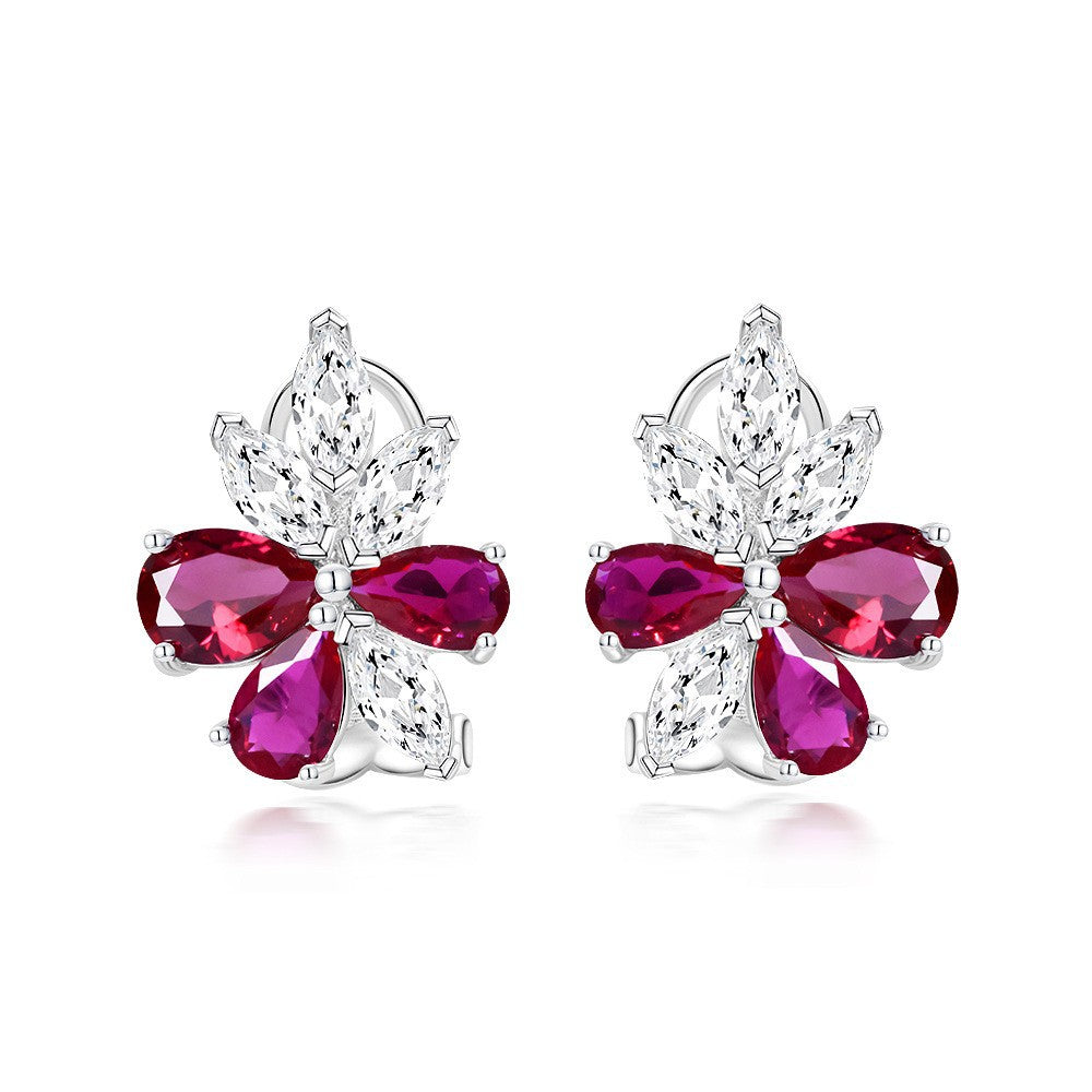 Ruby European and American luxury earrings