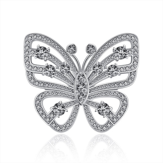 S925 silver butterfly series ring luxury micro-inlaid diamond fashion flash street shooting