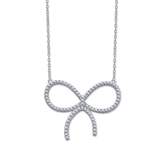 Bowknot necklace S925 silver European and American fashion all-match ins women's necklace