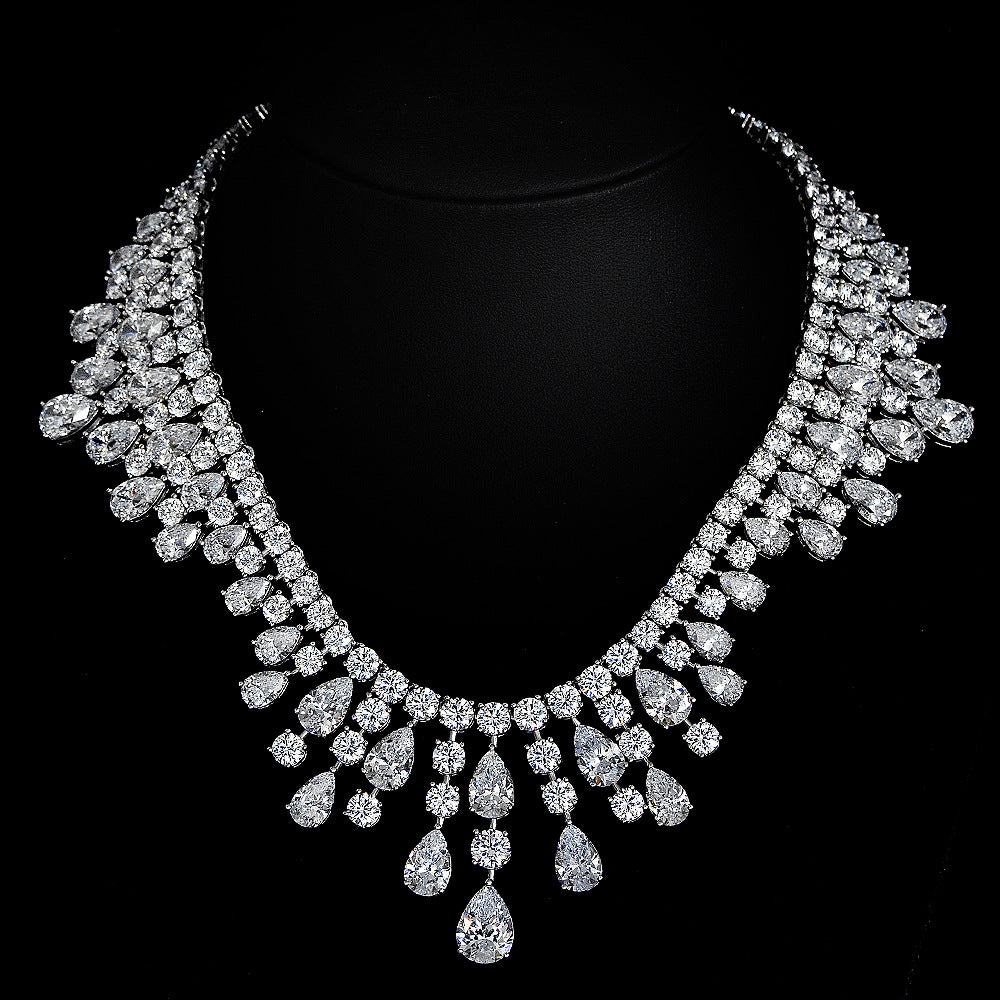 Drop-shaped white 1014 European and American fashion necklace 40cm